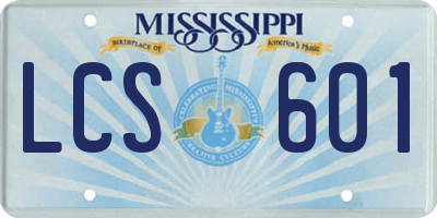 MS license plate LCS601