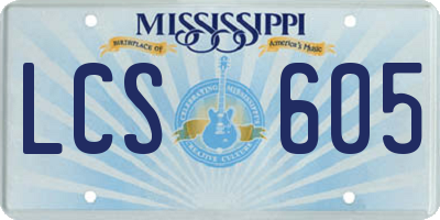 MS license plate LCS605