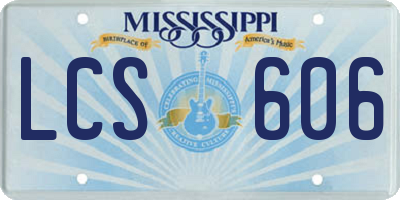 MS license plate LCS606
