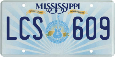 MS license plate LCS609