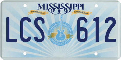 MS license plate LCS612