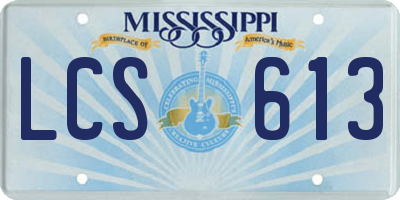 MS license plate LCS613