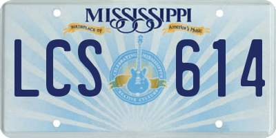 MS license plate LCS614