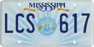 MS license plate LCS617