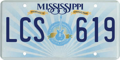 MS license plate LCS619