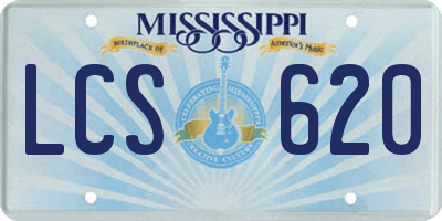 MS license plate LCS620