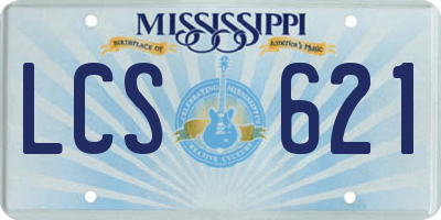 MS license plate LCS621