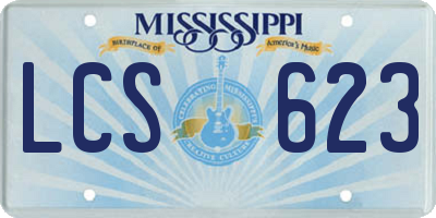 MS license plate LCS623