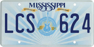 MS license plate LCS624