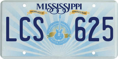 MS license plate LCS625