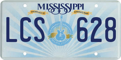 MS license plate LCS628