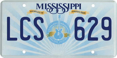 MS license plate LCS629
