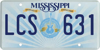 MS license plate LCS631