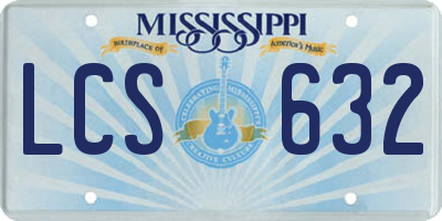MS license plate LCS632
