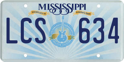 MS license plate LCS634
