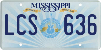MS license plate LCS636