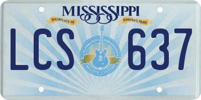 MS license plate LCS637