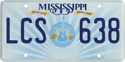 MS license plate LCS638