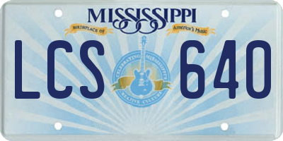 MS license plate LCS640