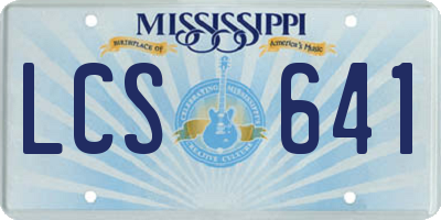 MS license plate LCS641
