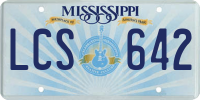 MS license plate LCS642