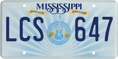 MS license plate LCS647