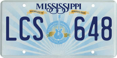 MS license plate LCS648