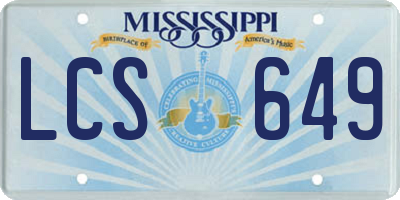 MS license plate LCS649