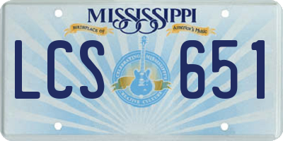 MS license plate LCS651