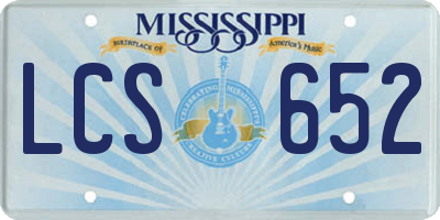 MS license plate LCS652