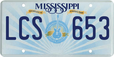 MS license plate LCS653