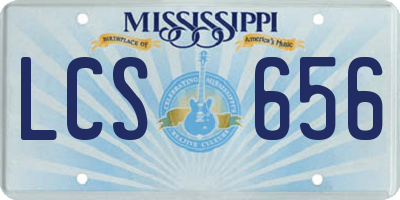 MS license plate LCS656