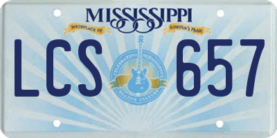 MS license plate LCS657