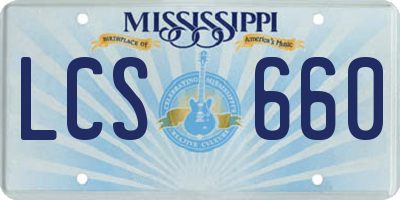 MS license plate LCS660