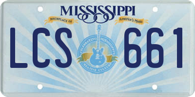 MS license plate LCS661