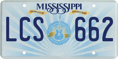 MS license plate LCS662