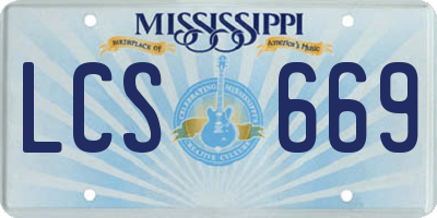 MS license plate LCS669