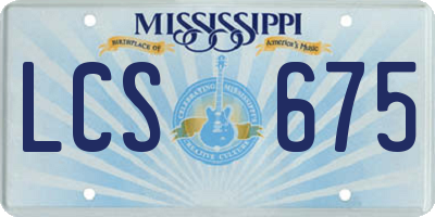 MS license plate LCS675