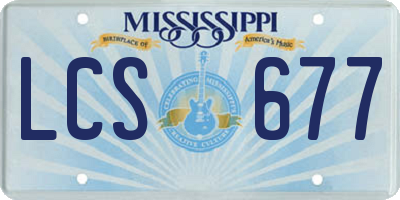 MS license plate LCS677