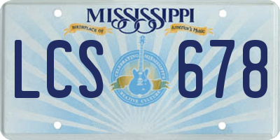 MS license plate LCS678