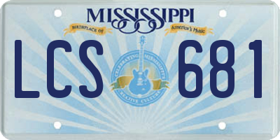 MS license plate LCS681