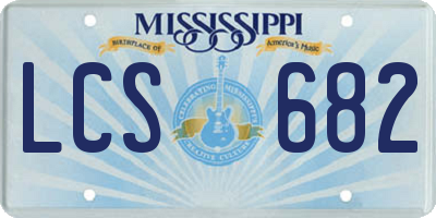 MS license plate LCS682