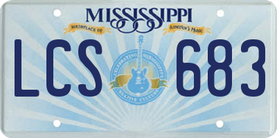 MS license plate LCS683