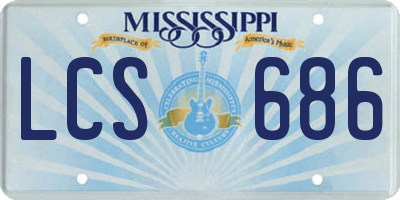 MS license plate LCS686