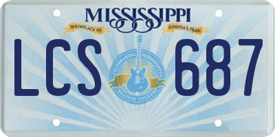 MS license plate LCS687