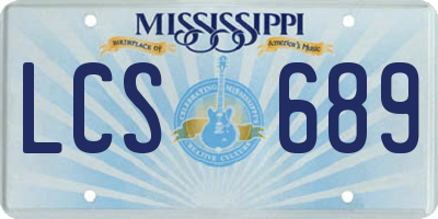 MS license plate LCS689