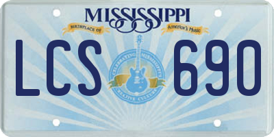 MS license plate LCS690
