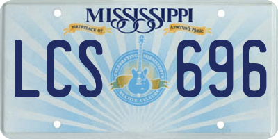 MS license plate LCS696