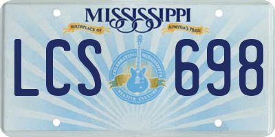 MS license plate LCS698