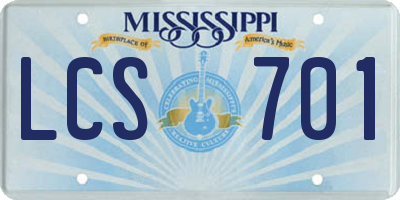 MS license plate LCS701